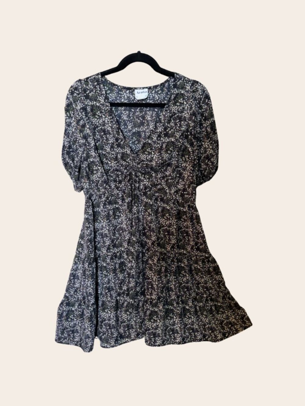 Arula Floral Mini Dress Size 1X Puff Sleeve